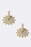 Cream Oval Stone Earrings - My Jewel Candy - 1