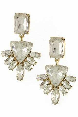 Ornate Crystal Drop Earrings