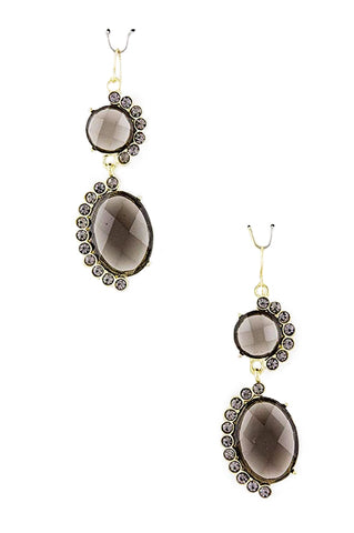 Crystal Swirl Black Earrings - My Jewel Candy