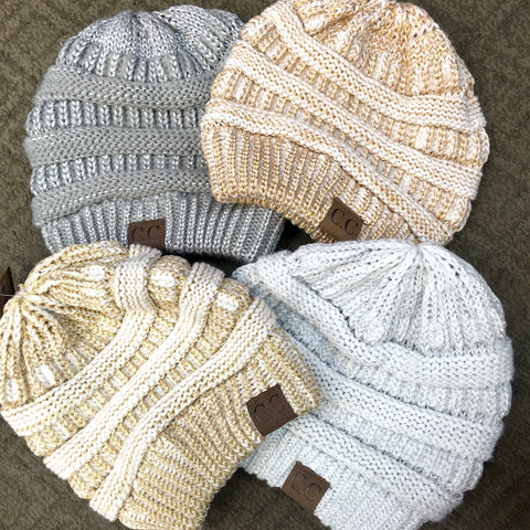 Two-Tone Metallic CC Beanies *New* - My Jewel Candy