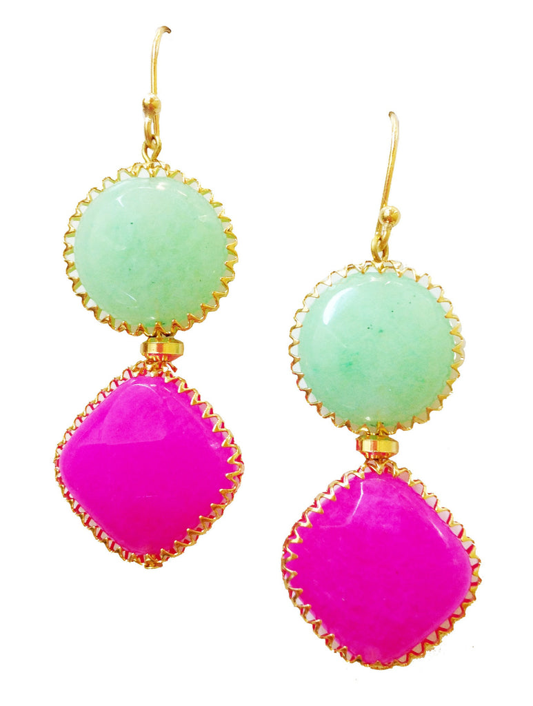 Electric Pink Melon Sorbet Earrings - My Jewel Candy - 1