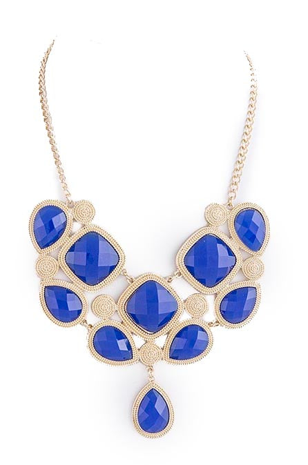Blue outlet jewel necklace