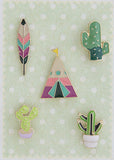 Cactus & Teepee Enamel Pin Set - My Jewel Candy - 2