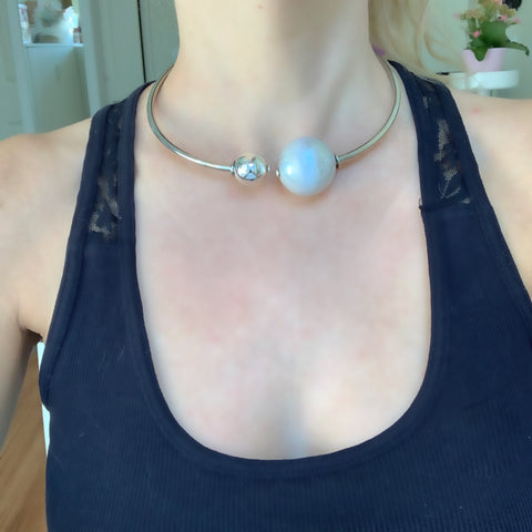 Open Collar Silver Necklace