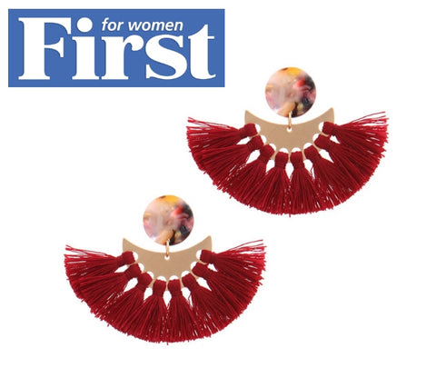 Acetate Circle Curve Bar Tassel Drop