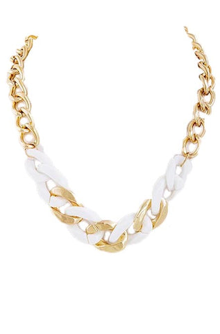 Gold & White Chain Necklace - My Jewel Candy - 1