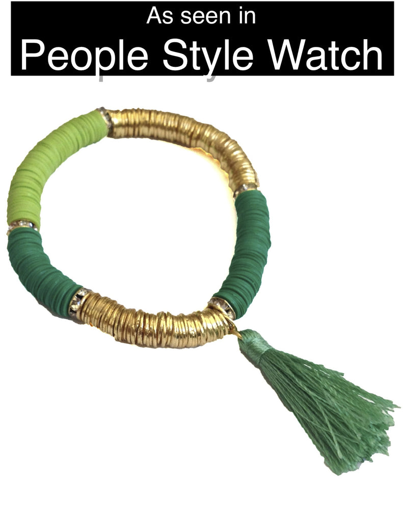 Tropical Tassel Bracelet - Shades of Green - My Jewel Candy - 1