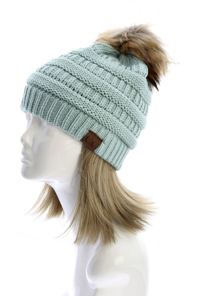 CC Beanie with Pom: Mint - My Jewel Candy - 2