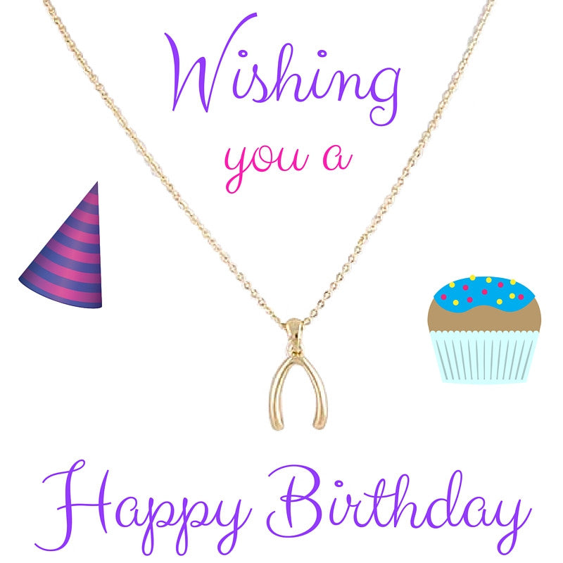 Happy Birthday Wish Bone Necklace - My Jewel Candy - 1