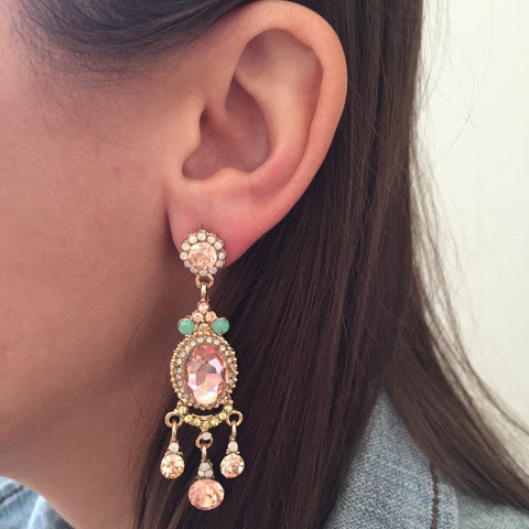 Pretty in Pink Crystal Earrings - My Jewel Candy