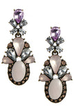 Faux Stone Jeweled Drop Earrings