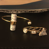 Chic Marbled Bracelet and Rings