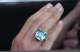 Aquamarine Royal Wedding Cocktail Ring