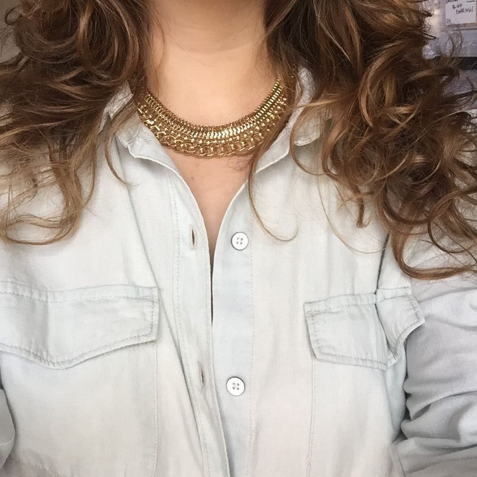 Gold Chained Collar Necklace - My Jewel Candy