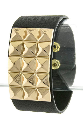 Vegan Leather Studded Bracelet