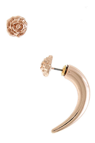 Killarney Rose x Rose-Gold Stud & Tusk Mismatched Earring Set - My Jewel Candy - 1