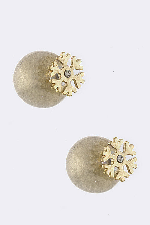 Snow Flake Double Sided Earrings - My Jewel Candy