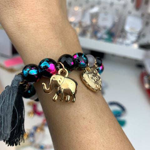 Save Elephants Beaded Stack Bracelets