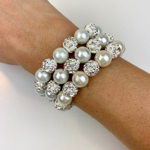 Pearl & Crystal Stretch Bracelet