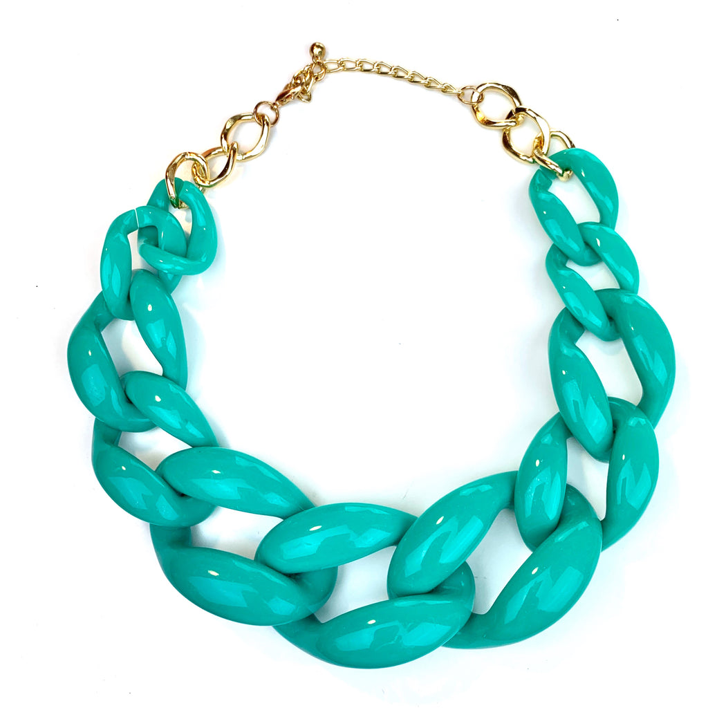 Linked-In Necklace (Turquoise)