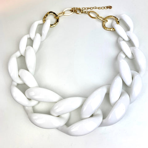 Linked-In Necklace (White)