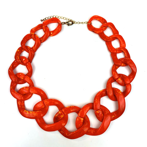Linked-In Necklace (Smokey Coral)