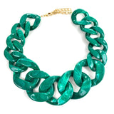 Linked-In Necklace (Smokey Emerald)