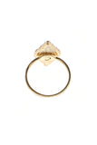 Double Faux Stone Triangle Crystal Ring
