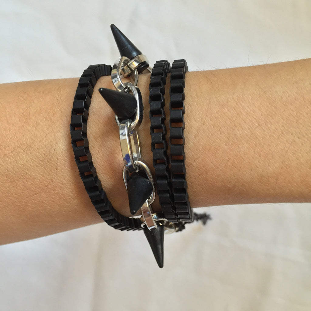 Spiky with silver chain Bracelet - My Jewel Candy