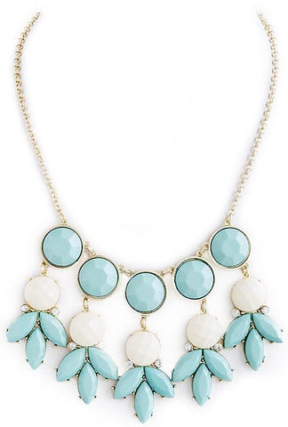 Blue and White Dangle Necklace - My Jewel Candy