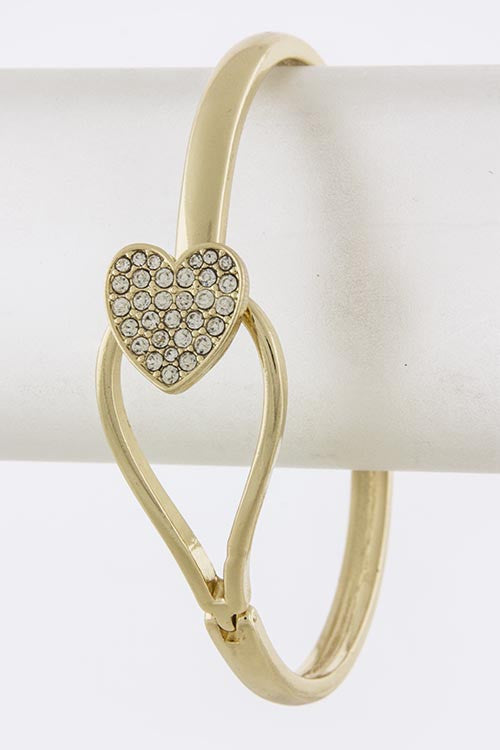 Crystal Encrusted Heart Bracelet - My Jewel Candy