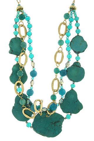 Natural Turquoise Stone Necklace - My Jewel Candy