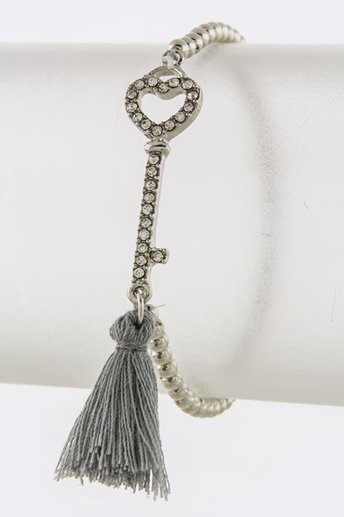 Crystal Lined Key Bracelet - My Jewel Candy