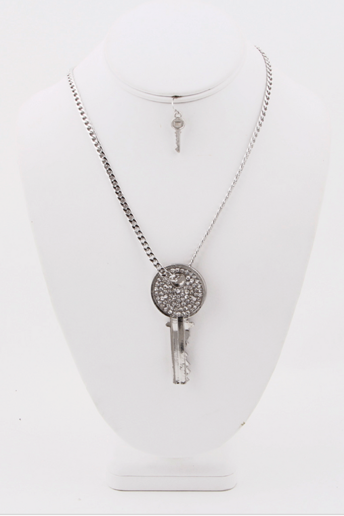 Key Rhinestone Pendant Necklace - My Jewel Candy - 3
