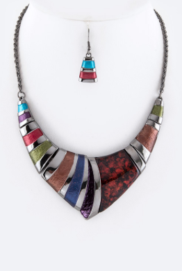 LA Iconic Mix Stripes Collar Necklace set - My Jewel Candy