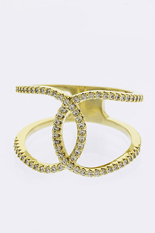 Interlocking Crystal Pave Ring - My Jewel Candy