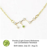 Cancer Constellation Zodiac Necklace with Ruby Birthstone - "Star Candy"