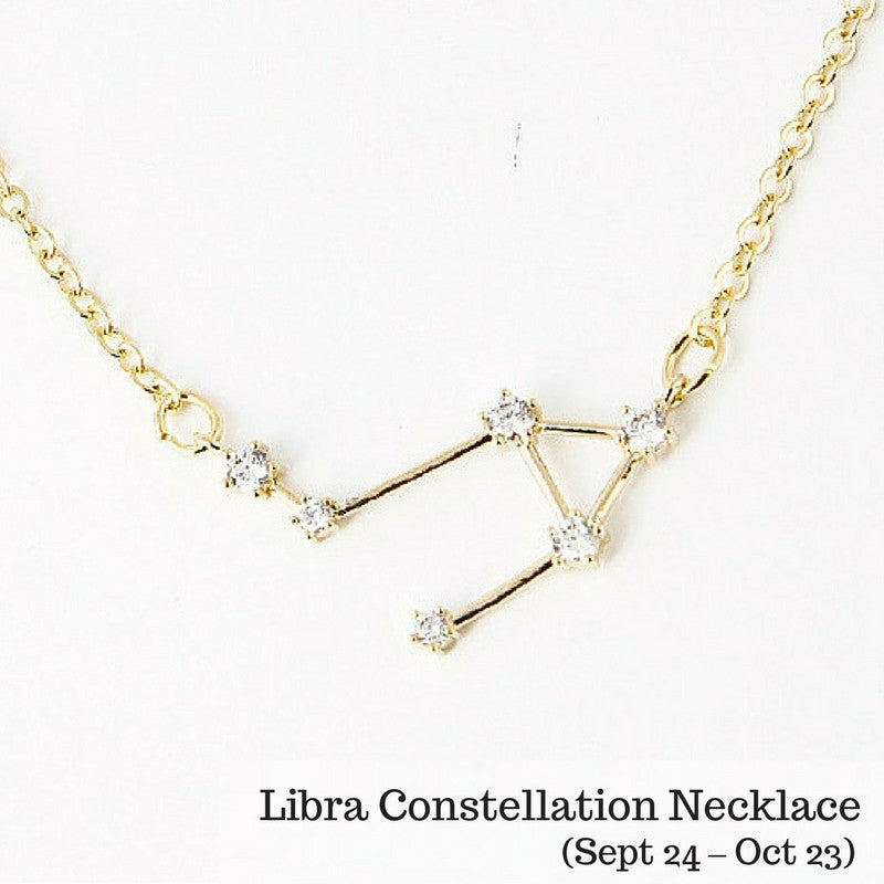 Libra Constellation Zodiac Necklace - As seen in Real Simple
