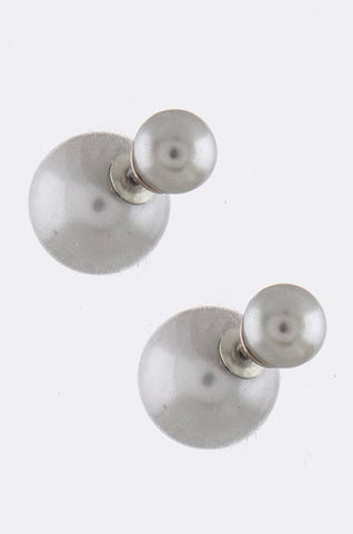 Light Grey Double-Sided Earrings - My Jewel Candy - 1