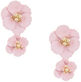 Pink flower earrings