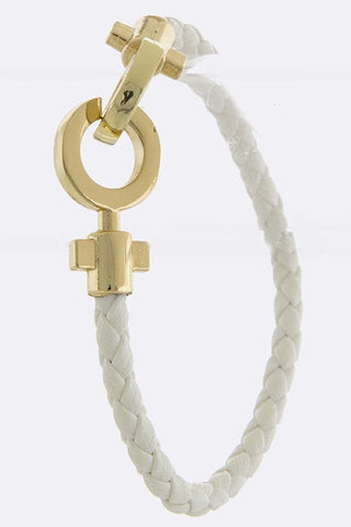 Metal Hook Accent Braid Design Bracelet - My Jewel Candy
