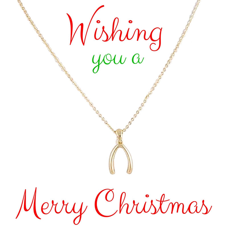 Merry Christmas Wish Bone Necklace - My Jewel Candy - 1