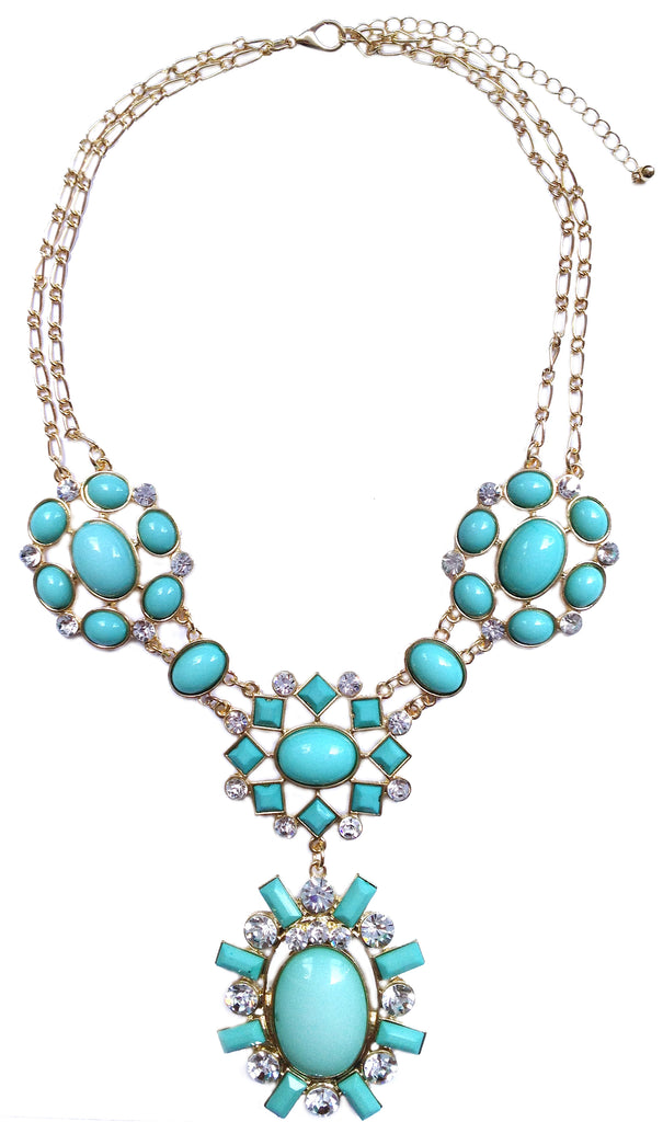 Mint Sunburst Pendant Jewel Necklace - My Jewel Candy