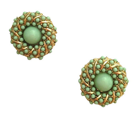 Mint Swirl Stud Earrings - My Jewel Candy
