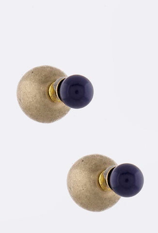 Navy Double-Sided Earrings - My Jewel Candy