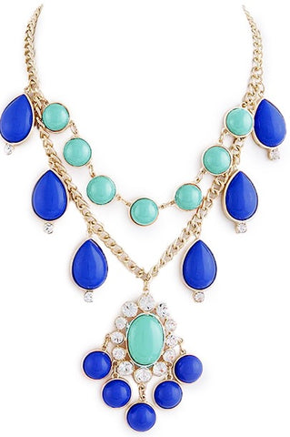Layered Jewel Pendant Necklace - My Jewel Candy