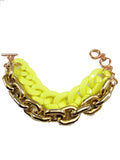 Neon & Gold Layered Chain Bracelet - My Jewel Candy - 2