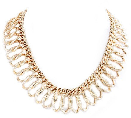 Oval Chain Collar Necklace - My Jewel Candy