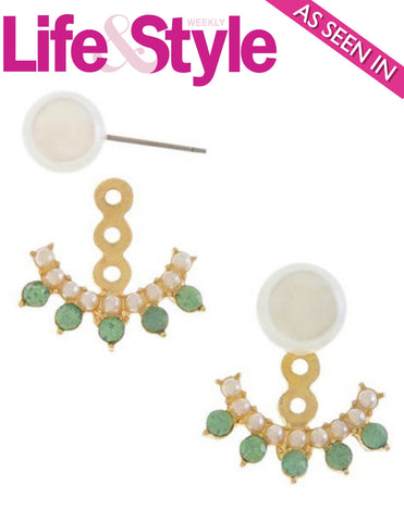 Peek-a-boo Pearl Double-Sided Ear Jackets as seen in Life & Style Magazine - My Jewel Candy - 1