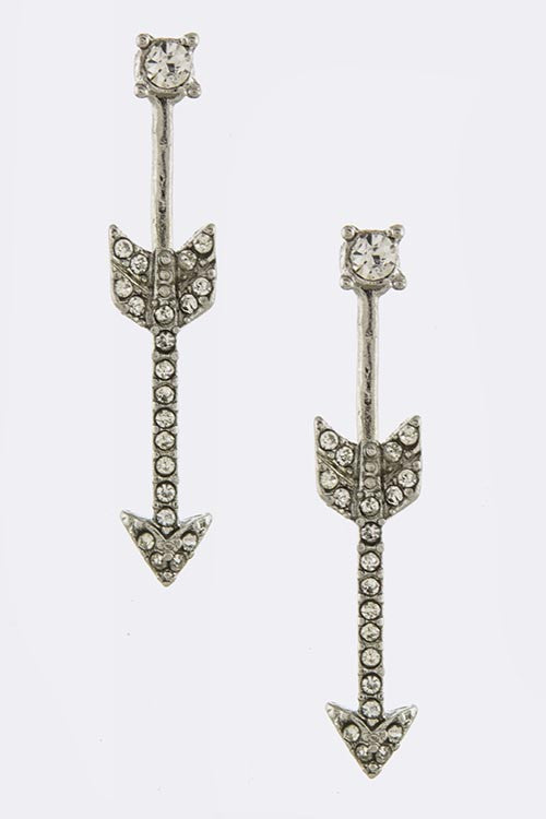 Crystal Lined Arrow Accent Ear Jackets - My Jewel Candy